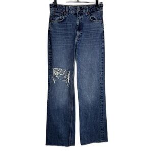 Zara Women’s Sz 6 High Rise Straight Leg Jeans in Blue Classic Closet Staple‎